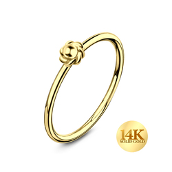 14K Gold Flower Circular Nose Ring G14NSKR-07
